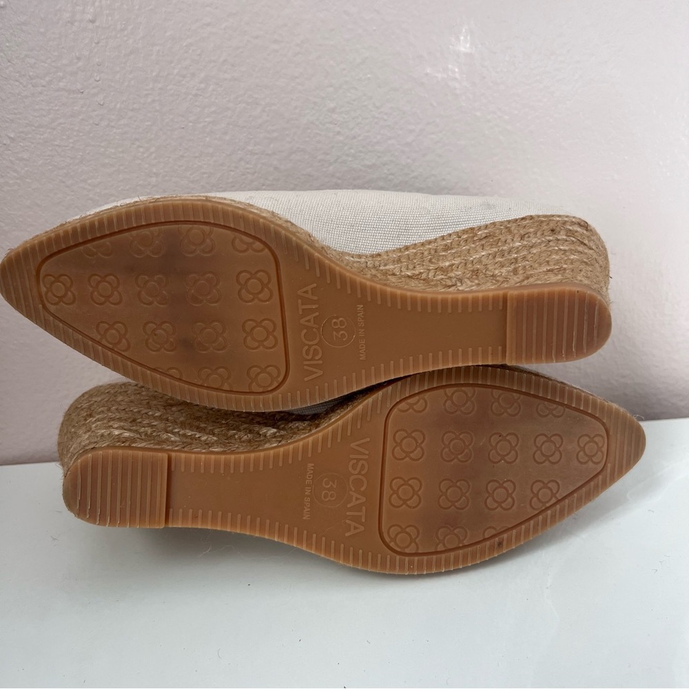 Roses Canvas V Cut Espadrille Wedges - Picture 3 of 16